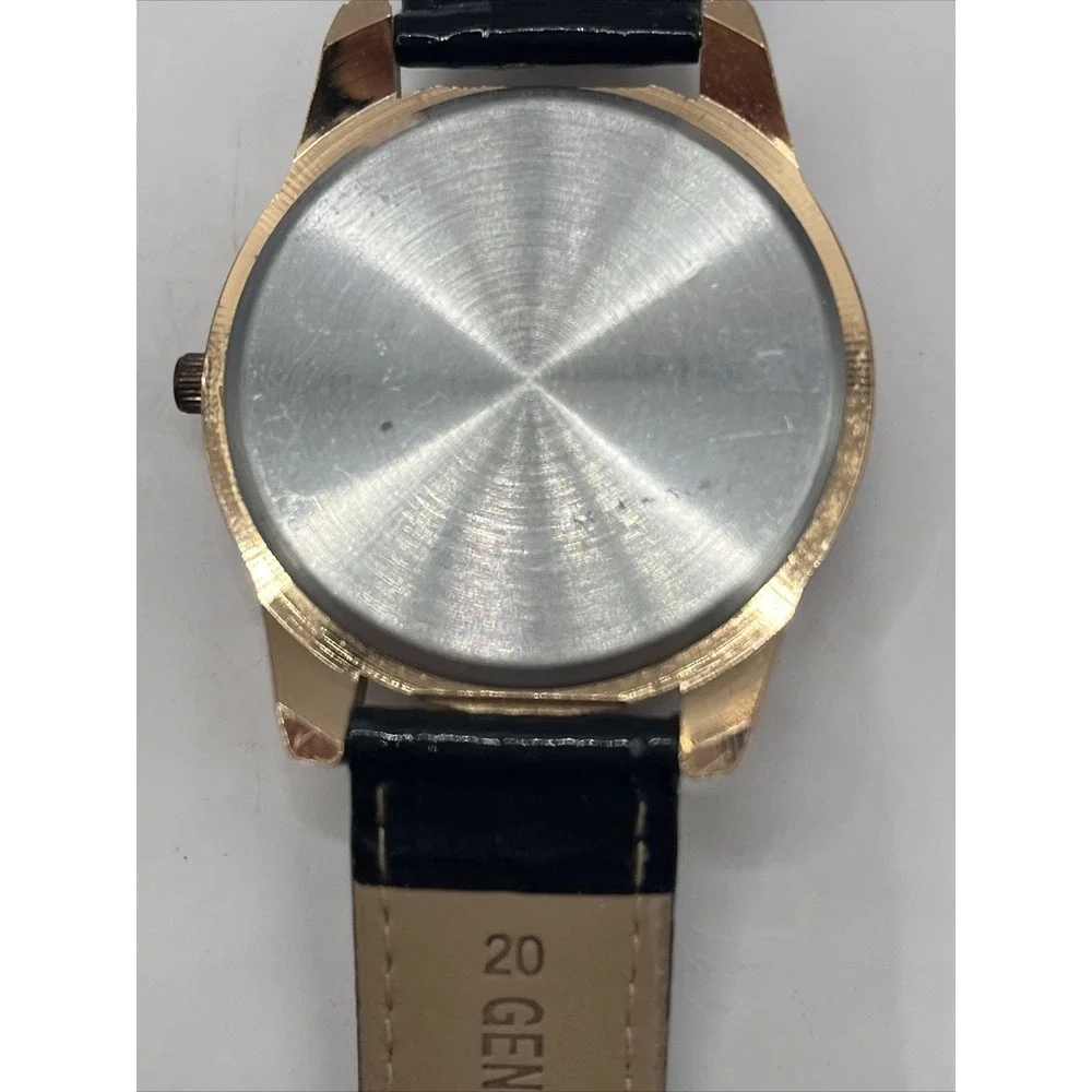 IBELI Women's Watch Eifel Tower Black Leather Band Rhinestone Bezel- New Battery